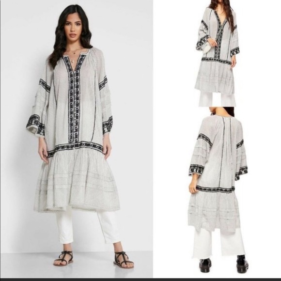 New Free People Vegabond striped Maxi Tunic - Picture 4 of 8